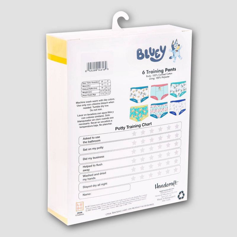 slide 4 of 7, Toddler Bluey 6pk Training Underwear - 3T: Cotton Reusable Pants, 28-38 lbs, Multicolor, 6 ct, 28 ct; 38 lb