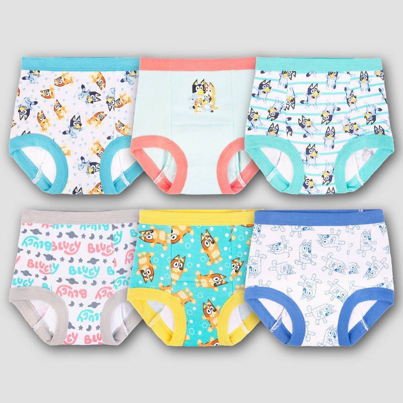 slide 5 of 7, Toddler Bluey 6pk Training Underwear - 3T: Cotton Reusable Pants, 28-38 lbs, Multicolor, 6 ct, 28 ct; 38 lb