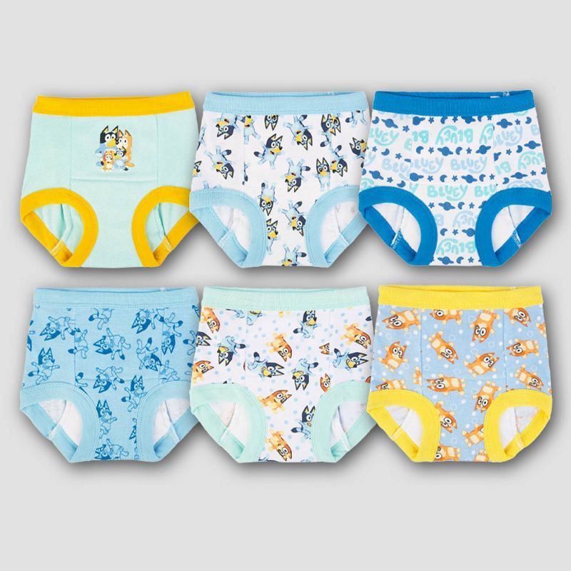 slide 1 of 7, Toddler Bluey 6pk Training Underwear - 3T: Cotton Reusable Pants, 28-38 lbs, Multicolor, 6 ct, 28 ct; 38 lb