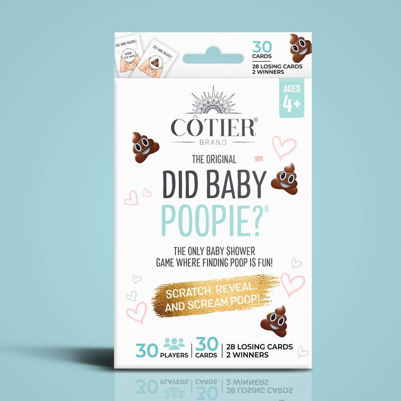 slide 6 of 7, Cotier Brand 30ct 'Did Baby Poopie?' Baby Shower Scratch Off Game Cream, 30 ct