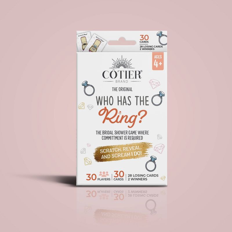 slide 2 of 10, Cotier Brand 30ct 'Who Has The Ring?' Bridal Shower Scratch Off Game, 30 ct