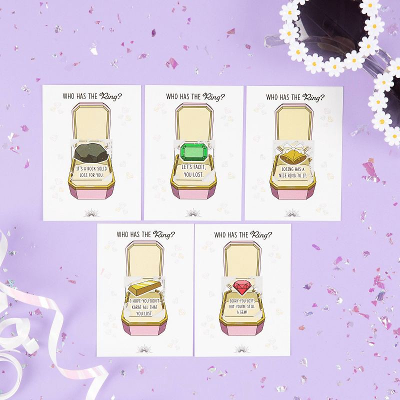 slide 3 of 10, Cotier Brand 30ct 'Who Has The Ring?' Bridal Shower Scratch Off Game, 30 ct