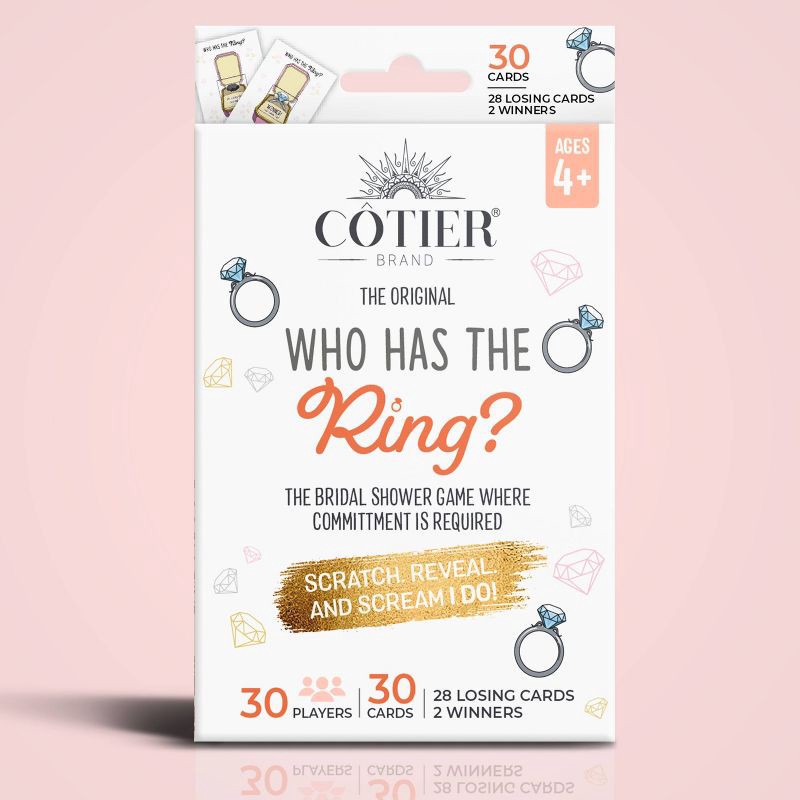 slide 4 of 10, Cotier Brand 30ct 'Who Has The Ring?' Bridal Shower Scratch Off Game, 30 ct