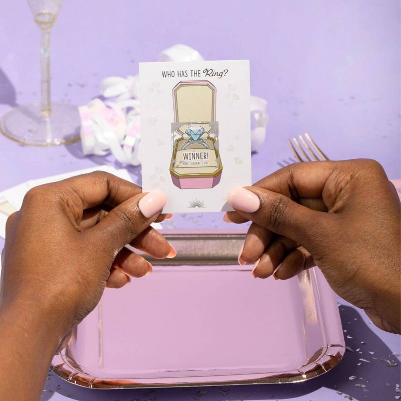 slide 8 of 10, Cotier Brand 30ct 'Who Has The Ring?' Bridal Shower Scratch Off Game, 30 ct