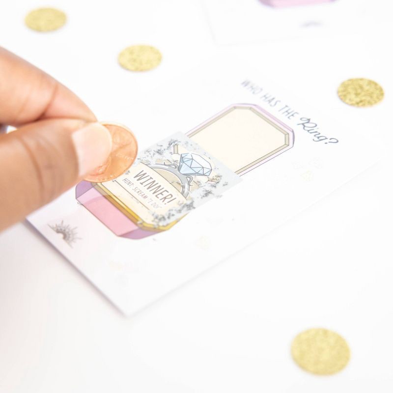 slide 9 of 10, Cotier Brand 30ct 'Who Has The Ring?' Bridal Shower Scratch Off Game, 30 ct