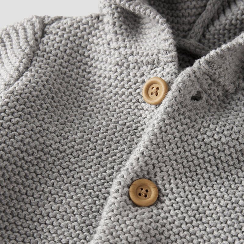 slide 3 of 3, Little Planet by carter's Little Planet by Carter’s Organic Baby Cardigan - Gray Newborn, 1 ct