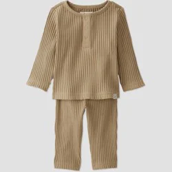 Little Planet by carter's Little Planet by Carter’s Organic Baby 2pc Ribbed Top and Bottom Set - Yellow 3M