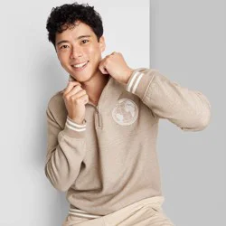 Men's Quarter Zip-Up Sweatshirt - Original Use Tan S