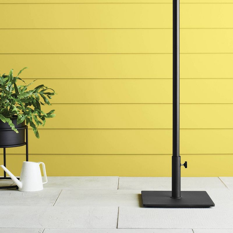slide 2 of 3, 25lb Steel Square Outdoor Patio Market Table Umbrella Base Black - Room Essentials™: Weather-Resistant, No Tools Needed, 25 lb