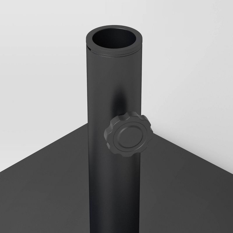 slide 3 of 3, 25lb Steel Square Outdoor Patio Market Table Umbrella Base Black - Room Essentials™: Weather-Resistant, No Tools Needed, 25 lb