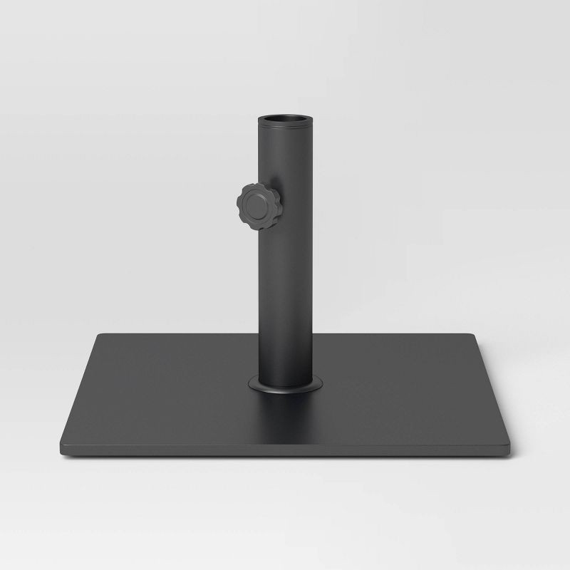 slide 1 of 3, 25lb Steel Square Outdoor Patio Market Table Umbrella Base Black - Room Essentials™: Weather-Resistant, No Tools Needed, 25 lb