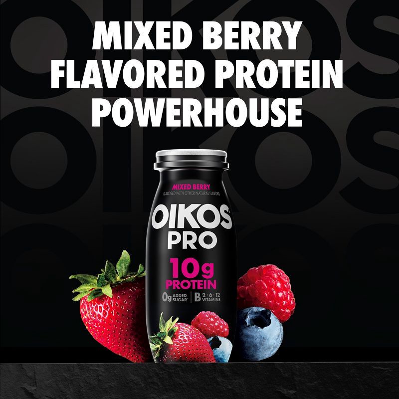 slide 3 of 12, Oikos Pro Mixed Berry Cultured Dairy Drink - 3.1 fl oz/6ct, 3.1 fl oz, 6 ct