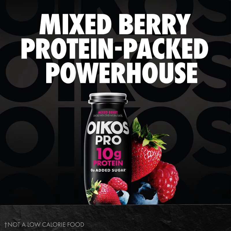 slide 3 of 12, Oikos Pro Mixed Berry Cultured Dairy Drink - 3.1 fl oz/6ct, 3.1 fl oz, 6 ct