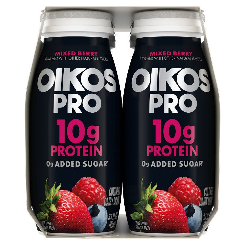 slide 12 of 12, Oikos Pro Mixed Berry Cultured Dairy Drink - 3.1 fl oz/6ct, 3.1 fl oz, 6 ct