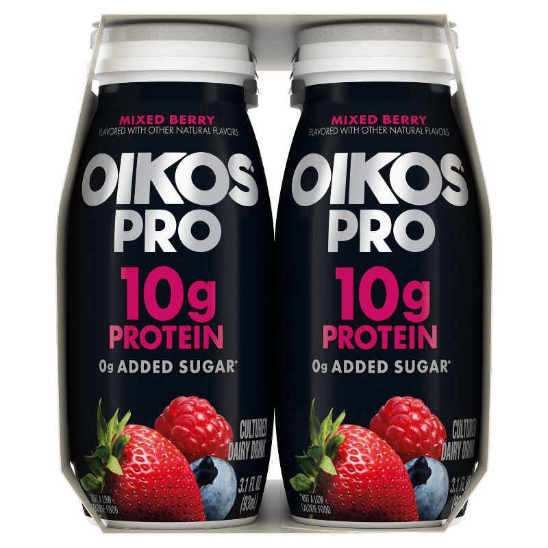 slide 10 of 12, Oikos Pro Mixed Berry Cultured Dairy Drink - 3.1 fl oz/6ct, 3.1 fl oz, 6 ct