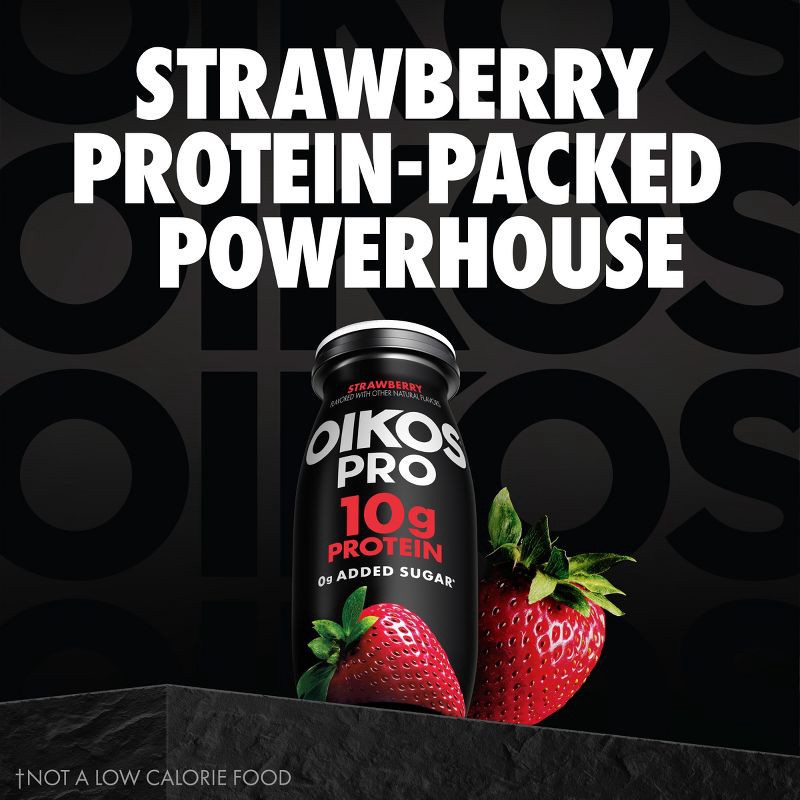 slide 3 of 12, Oikos Pro Strawberry Cultured Dairy Drink - 3.1 fl oz/6ct, 3.1 fl oz, 6 ct