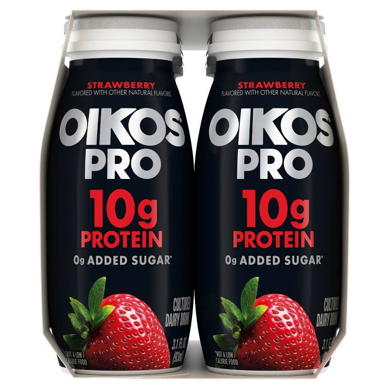 slide 12 of 12, Oikos Pro Strawberry Cultured Dairy Drink - 3.1 fl oz/6ct, 3.1 fl oz, 6 ct