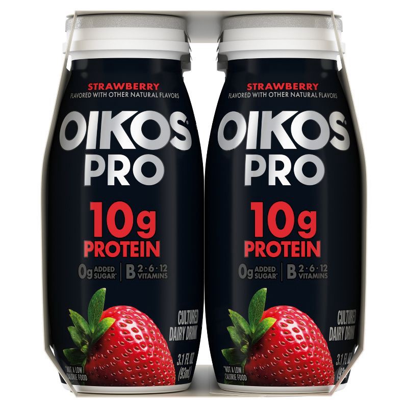 slide 10 of 12, Oikos Pro Strawberry Cultured Dairy Drink - 3.1 fl oz/6ct, 3.1 fl oz, 6 ct
