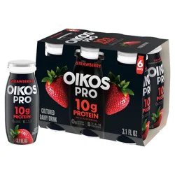 Oikos Pro Strawberry Cultured Dairy Drink - 3.1 fl oz/6ct
