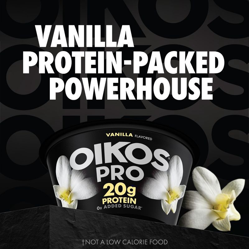 slide 3 of 12, Oikos Pro Vanilla Greek Yogurt - 20g Protein 4ct/5.3oz, 20 gram, 4 ct, 5.3 oz