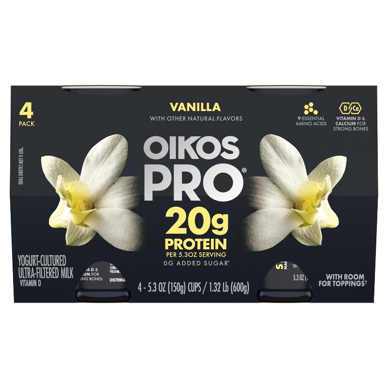 slide 7 of 7, Oikos Pro Vanilla Greek Yogurt - 4ct/5.3oz, 4 ct; 5.3 oz