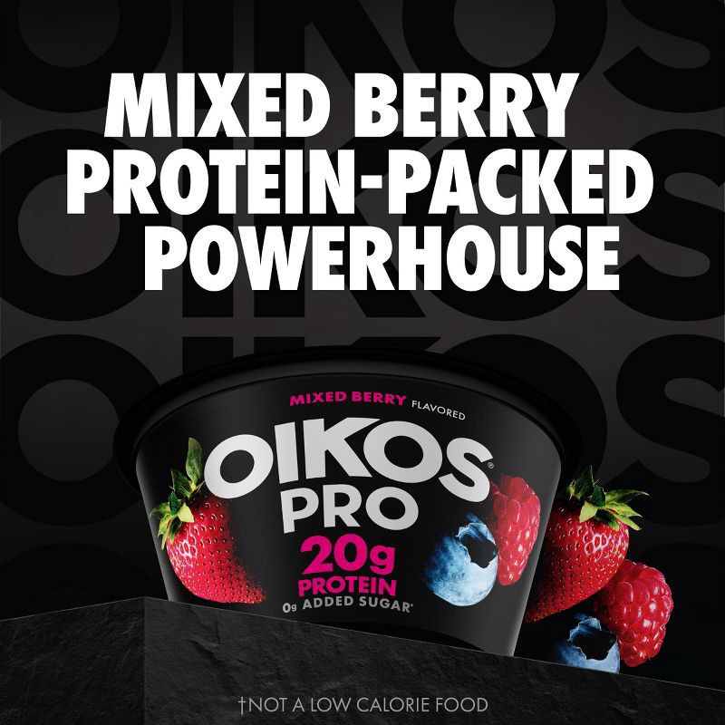 slide 3 of 12, Oikos Pro Mixed Berry Greek Yogurt - 20g Protein 4ct/5.3oz, 20 gram, 4 ct, 5.3 oz