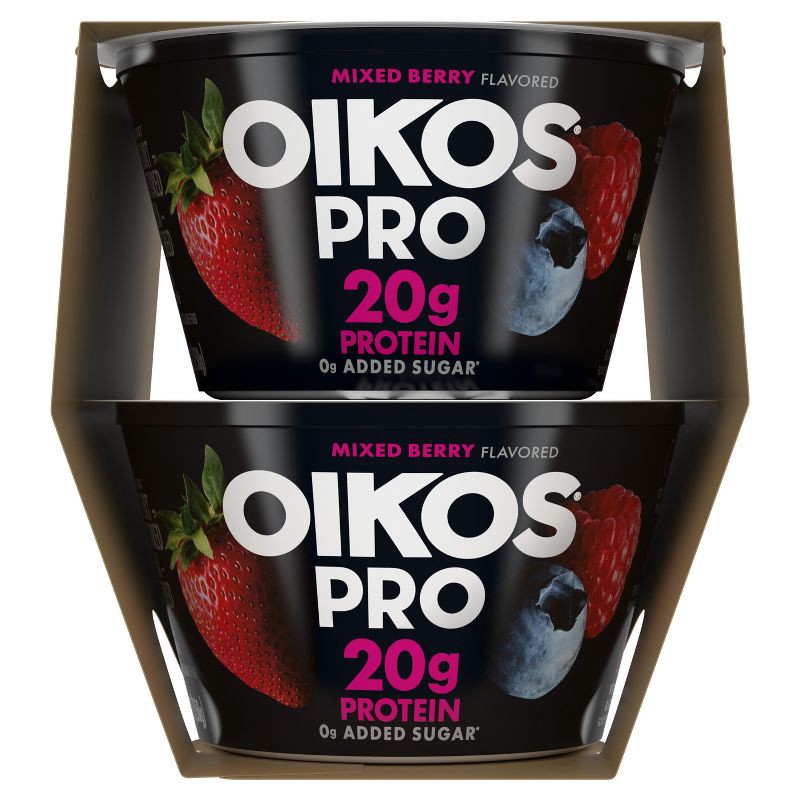 slide 12 of 12, Oikos Pro Mixed Berry Greek Yogurt - 20g Protein 4ct/5.3oz, 20 gram, 4 ct, 5.3 oz