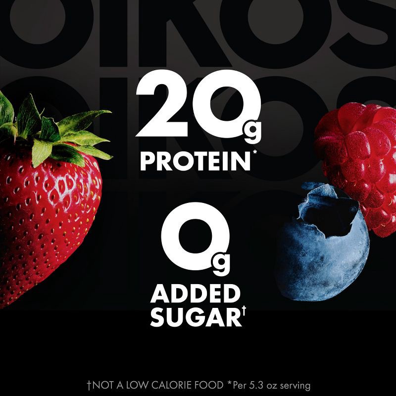 slide 2 of 12, Oikos Pro Mixed Berry Greek Yogurt - 20g Protein 4ct/5.3oz, 20 gram, 4 ct, 5.3 oz