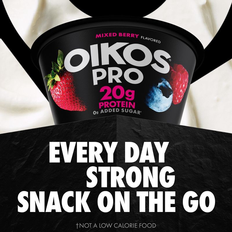slide 6 of 12, Oikos Pro Mixed Berry Greek Yogurt - 20g Protein 4ct/5.3oz, 20 gram, 4 ct, 5.3 oz