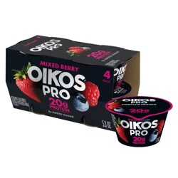 Oikos Pro Mixed Berry Greek Yogurt - 20g Protein 4ct/5.3oz