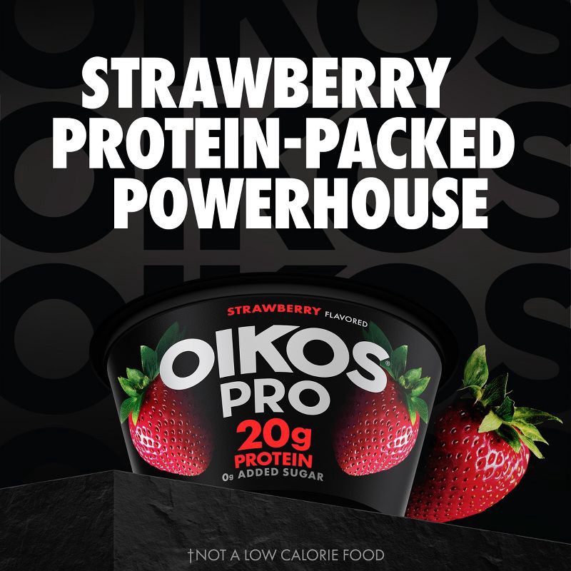 slide 3 of 12, Oikos Pro Strawberry Greek Yogurt - 20g Protein 4ct/5.3oz, 20 gram, 4 ct, 5.3 oz