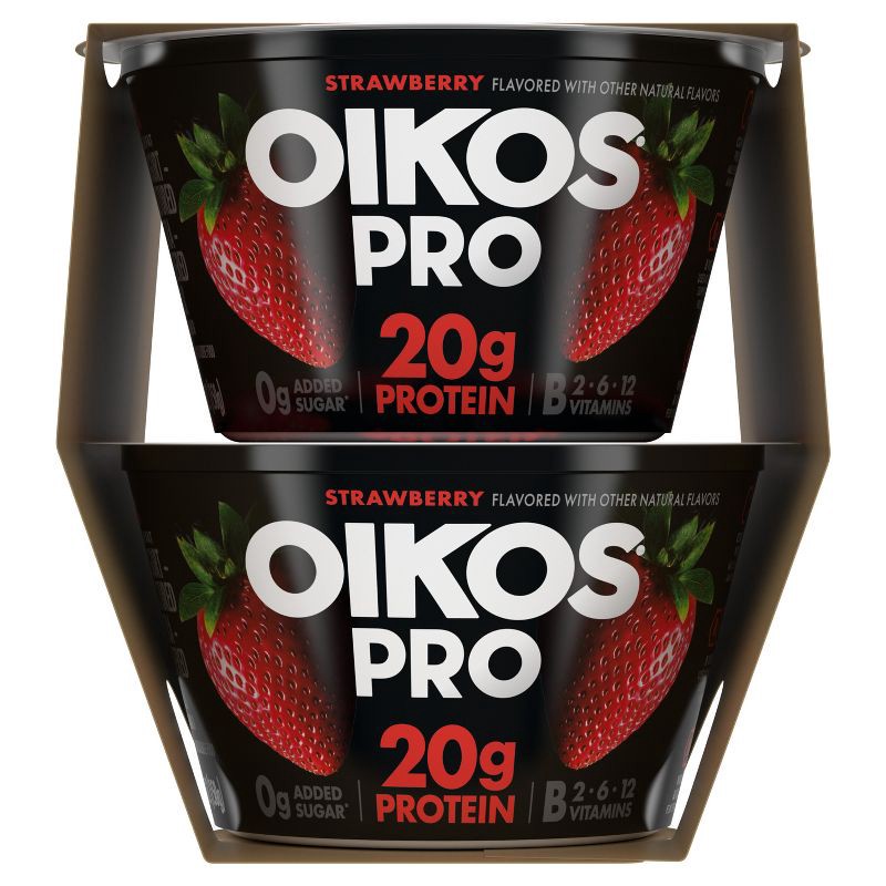 slide 10 of 12, Oikos Pro Strawberry Greek Yogurt - 20g Protein 4ct/5.3oz, 20 gram, 4 ct, 5.3 oz