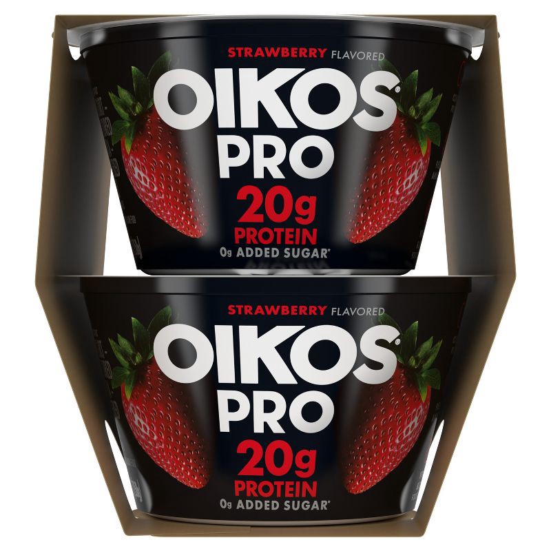 slide 10 of 12, Oikos Pro Strawberry Greek Yogurt - 20g Protein 4ct/5.3oz, 20 gram, 4 ct, 5.3 oz