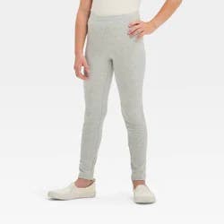 Girls' Leggings - Cat & Jack™ Heather Gray M: Cotton Spandex Blend, High Rise, Skinny Leg
