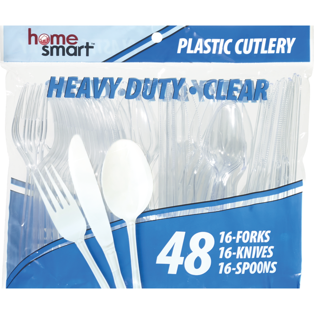 slide 1 of 1, Cutlery Bag Clear Heavy Duty Combo, 1 ct