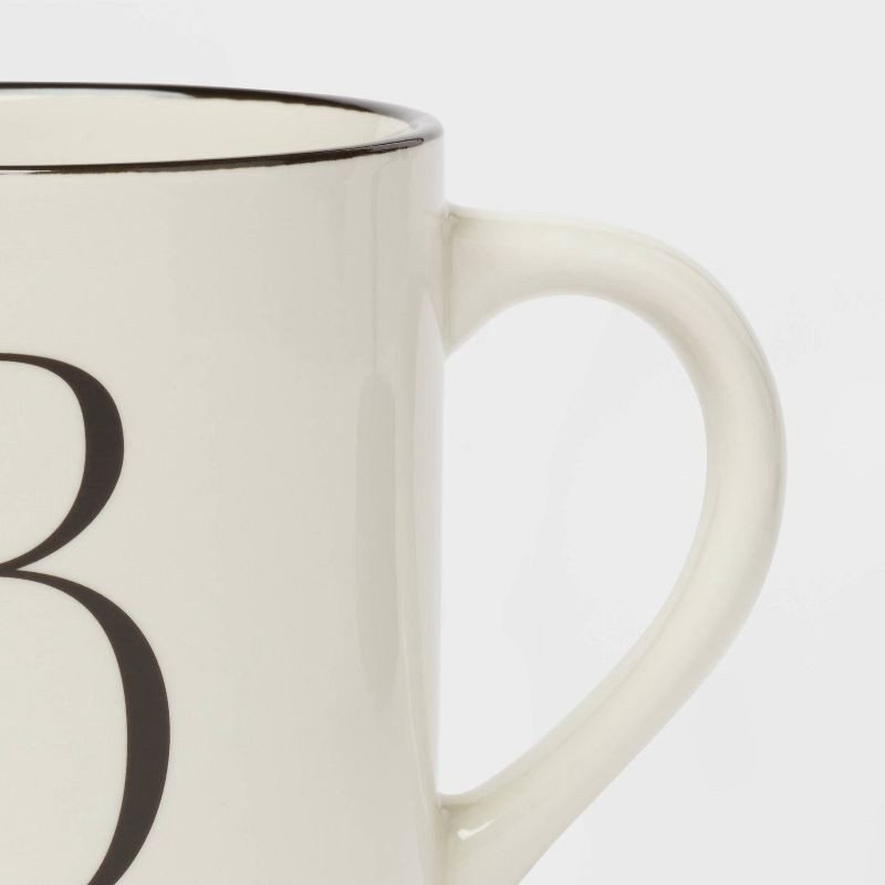 slide 3 of 3, 16oz Stoneware Monogram B Mug Ivory - Threshold™, 16 oz