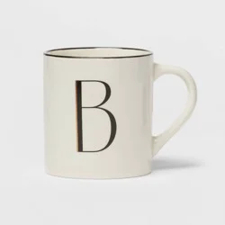 16oz Stoneware Monogram B Mug Ivory - Threshold™