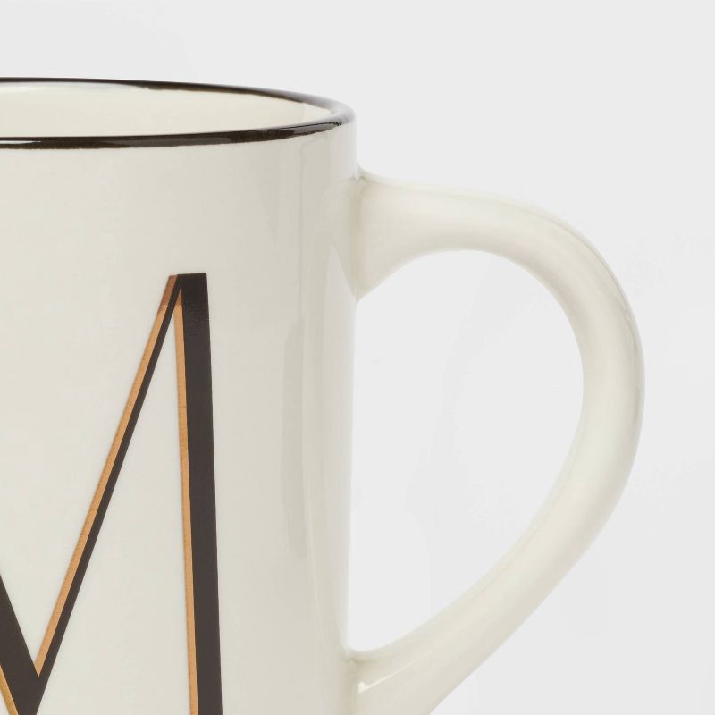slide 3 of 3, 16oz Stoneware Monogram M Mug Ivory - Threshold™, 16 oz