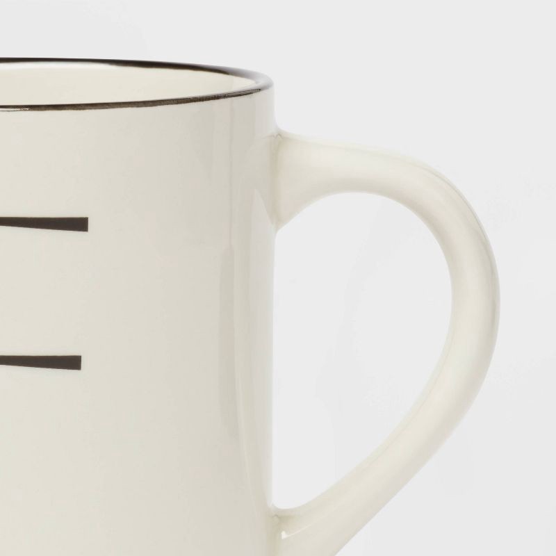 slide 3 of 3, 16oz Stoneware Monogram E Mug Ivory - Threshold™: Coffee Mugs with Initial, Microwave & Dishwasher Safe, 16 oz