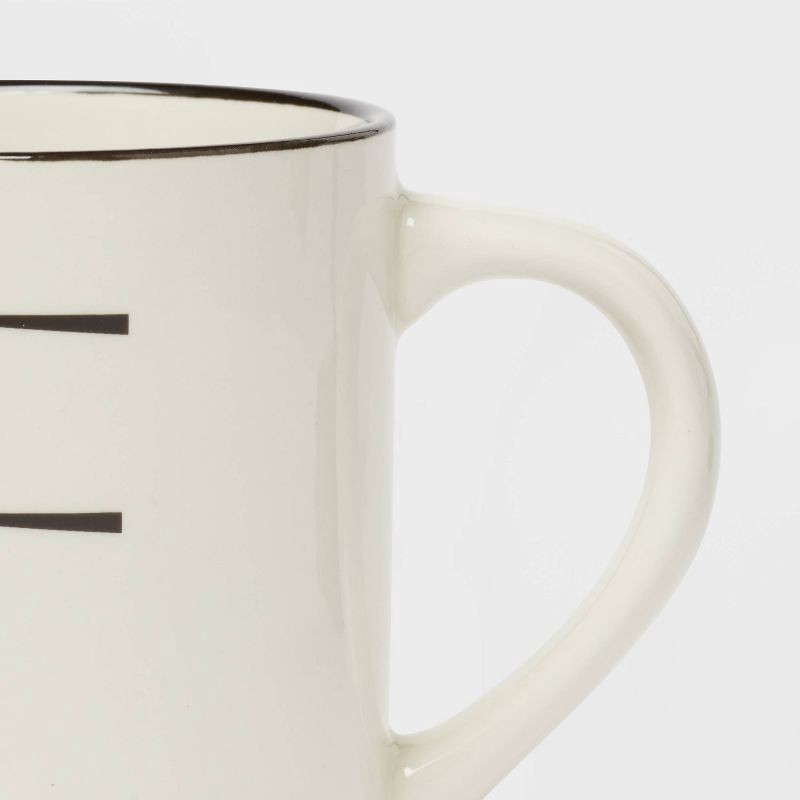 slide 3 of 3, 16oz Stoneware Monogram F Mug Ivory - Threshold™: Coffee Mugs with Initial, Microwave & Dishwasher Safe, 16 oz