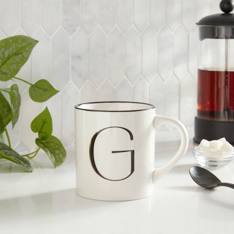 slide 2 of 3, 16oz Stoneware Monogram G Mug Ivory - Threshold™, 16 oz