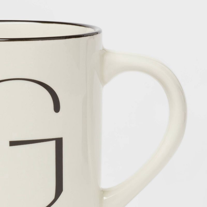 slide 3 of 3, 16oz Stoneware Monogram G Mug Ivory - Threshold™, 16 oz