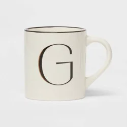 16oz Stoneware Monogram G Mug Ivory - Threshold™