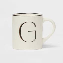 16oz Stoneware Monogram G Mug Ivory - Threshold™