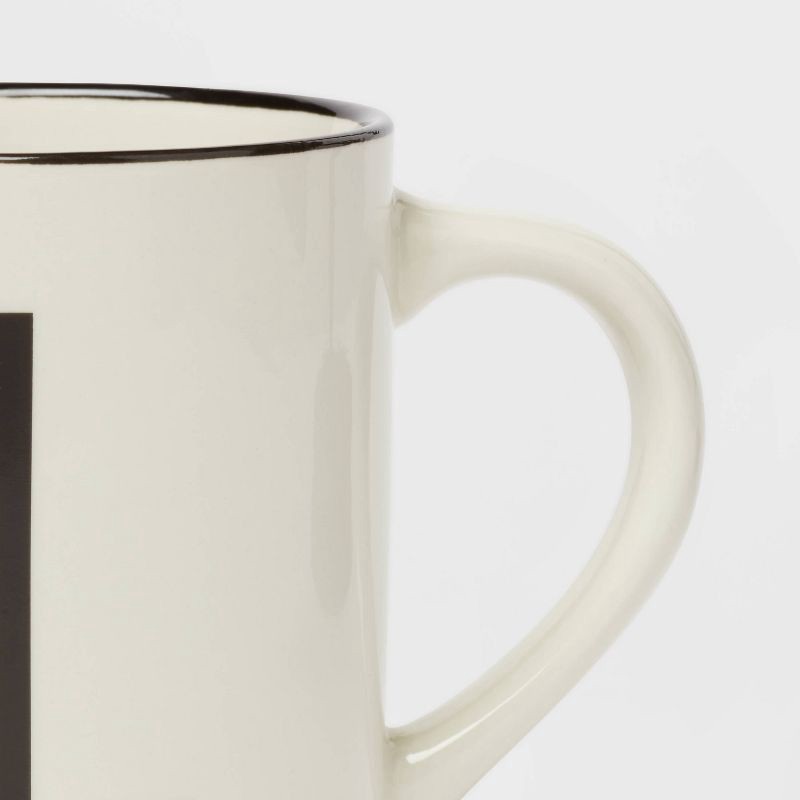 slide 3 of 3, 16oz Stoneware Monogram L Mug Ivory - Threshold™: Coffee Mugs with Initial, Microwave & Dishwasher Safe, 16 oz
