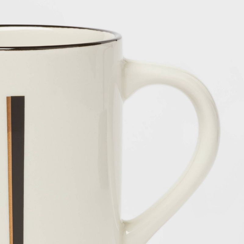 slide 3 of 3, 16oz Stoneware Monogram I Mug Ivory - Threshold™, 16 oz
