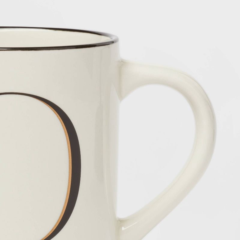 slide 3 of 3, 16oz Stoneware Monogram O Mug Ivory - Threshold™, 16 oz