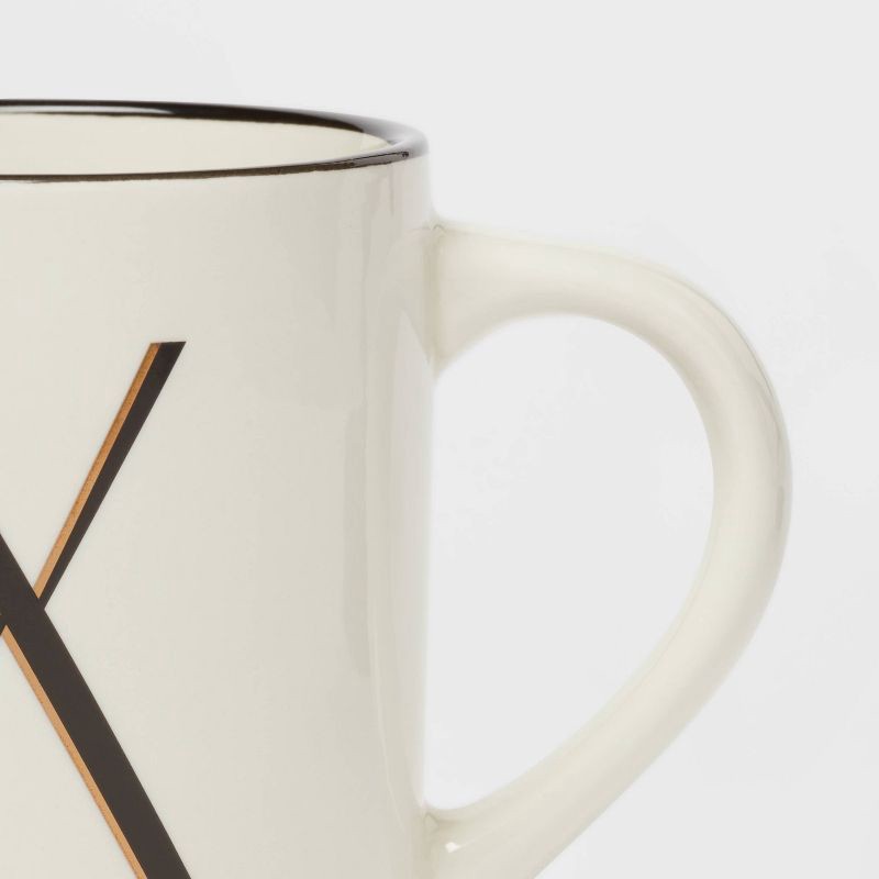 slide 3 of 3, 16oz Stoneware Monogram X Mug Ivory - Threshold™, 16 oz