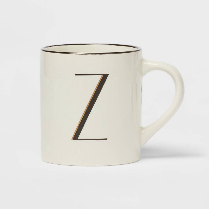 slide 1 of 3, 16oz Stoneware Monogram Z Mug Ivory - Threshold™, 16 oz