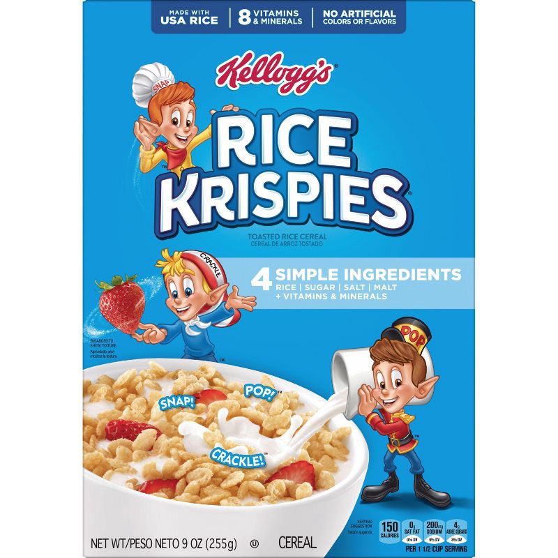 slide 8 of 13, Kellogg's Rice Krispies Breakfast Cereal - 9oz, 9 oz